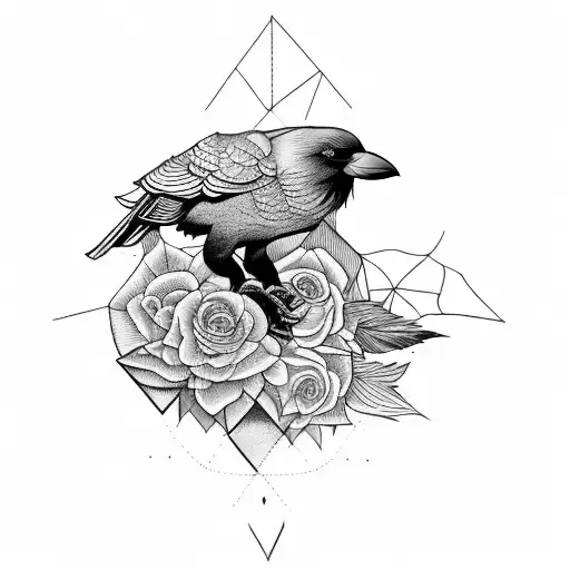 Crow With Blackrose