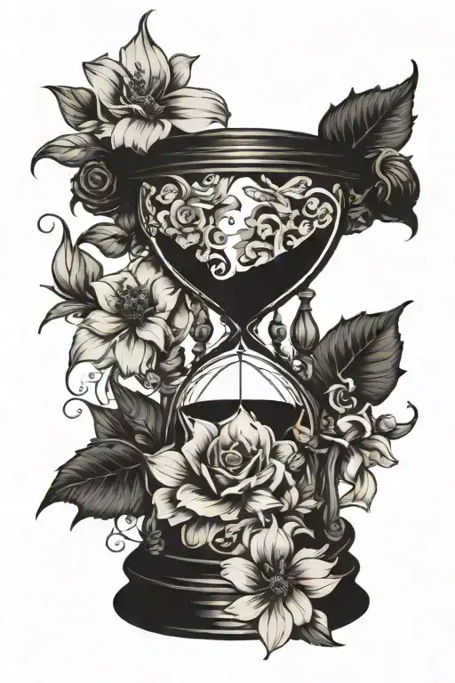 Flower Of The Winds With An Hourglass Filled