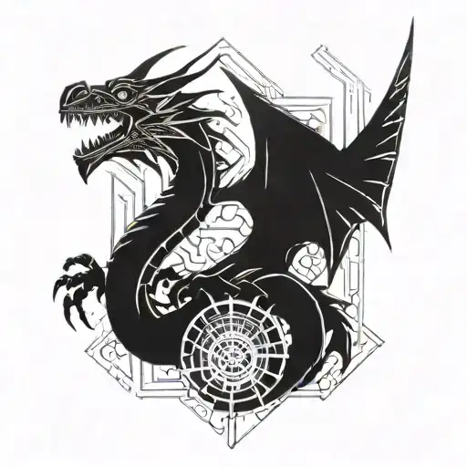 Incorporate A Dragon Breathing Lazers Into A Futuristic Electronic Circuit Design