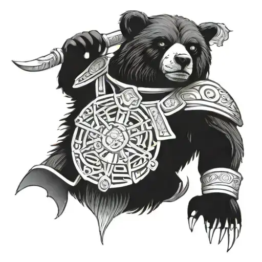 Roman Warrior With Warrior Bear