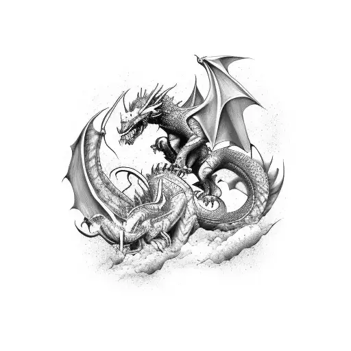 A Fierce And Powerful Dragon Riding A Motocross Bike Through Rough Terrain