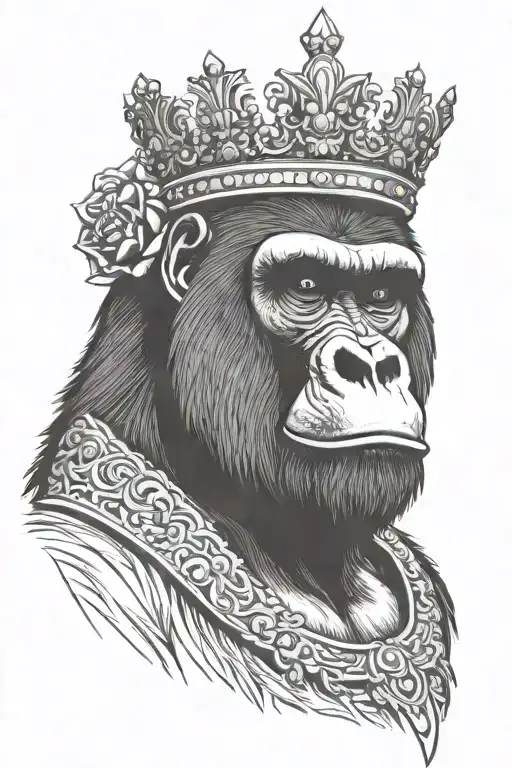 Gorilla Wearing A Crown