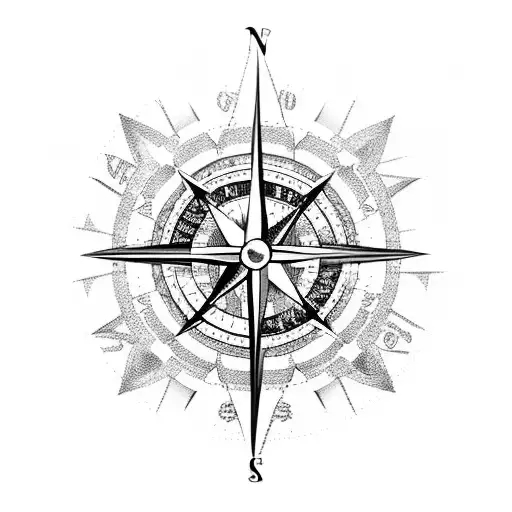 Compass With Roses Half Sleeve