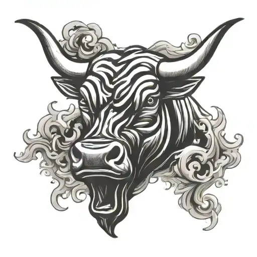 Chicago Bull Logo Blowing Smoke