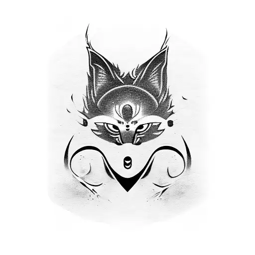 Black Kitsune Mask Katana