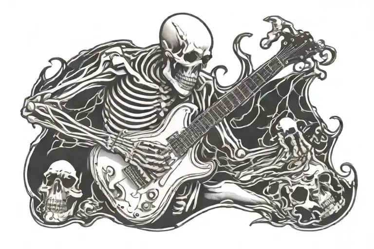 Skeleton Playing Guitar