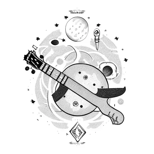 Guitar With Space Stuff