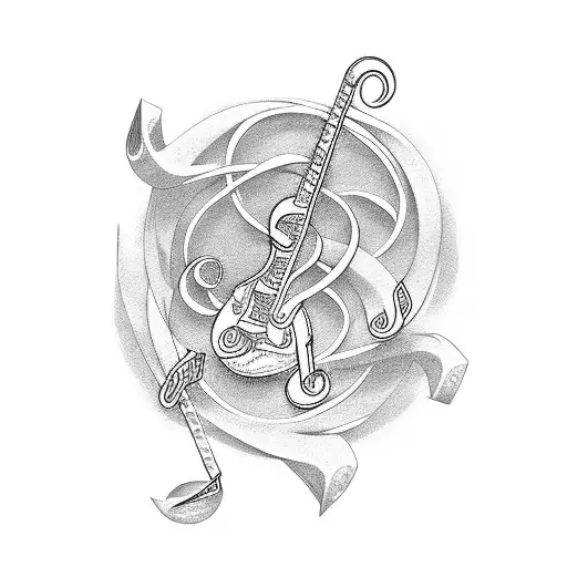 Musical Notes Intertwined With Naruto Characters