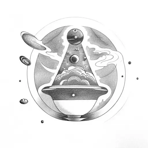 A Celestial Coffee Cup Orbiting Around Saturn