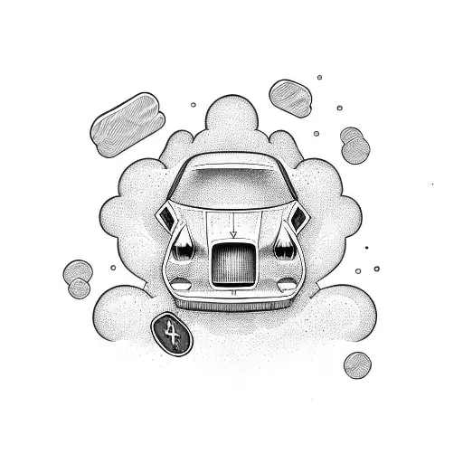 Drift Car With Money Raining Down From The Sky