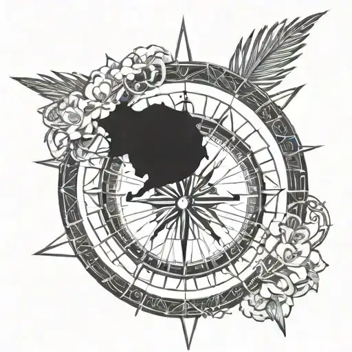 Filipino Sun Rays With Traveller Compass Inside Surrounded