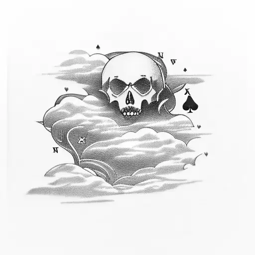 Date And Pokercards Filling With Clouds