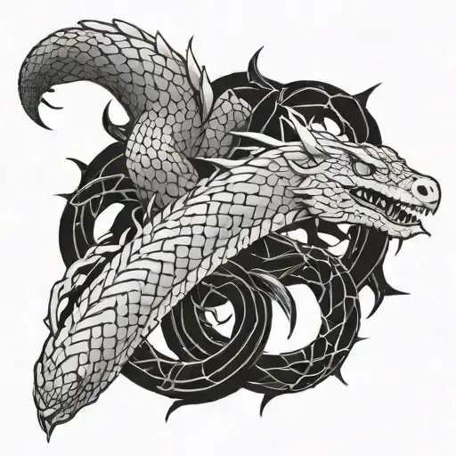 Long Dragon And Snake Along The Arm