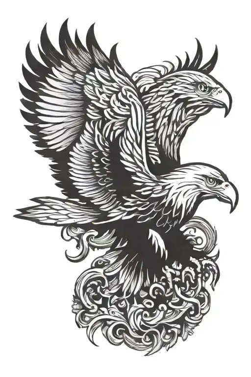 Eagle And Wing Dark Color