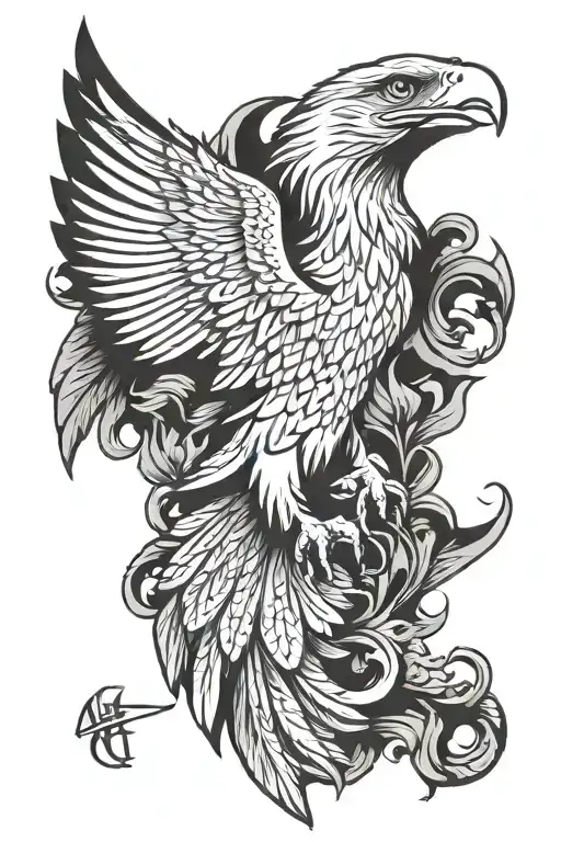 Eagle And Wing Dark Color