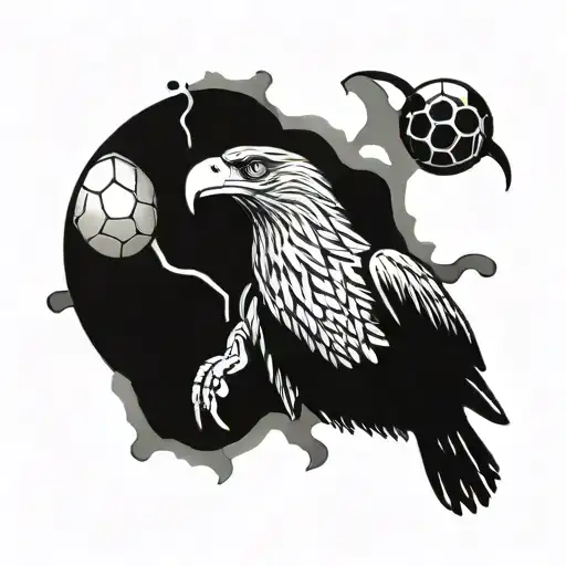 Football And Eagle And Water