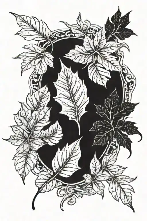 Leaf Tattoo Flashes