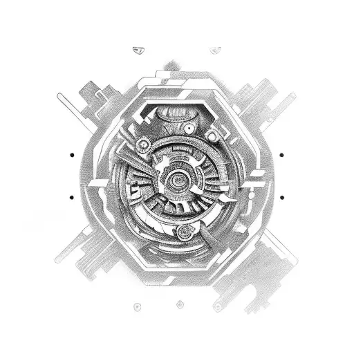 A Car Engine With Intricate Details And Gears Inspired By Video Game Aesthetics