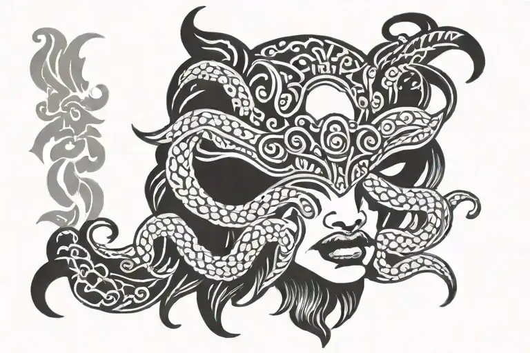 Medusa Bandana Mask Holding