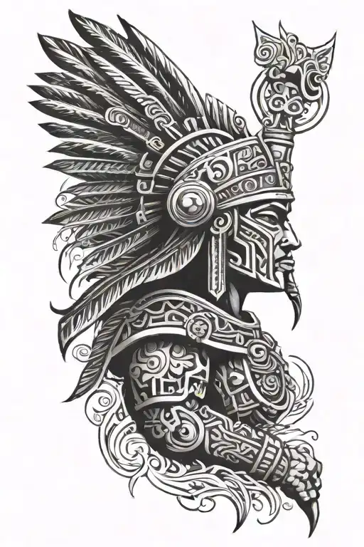 Aztec Warrior Theme Leg Sleeve