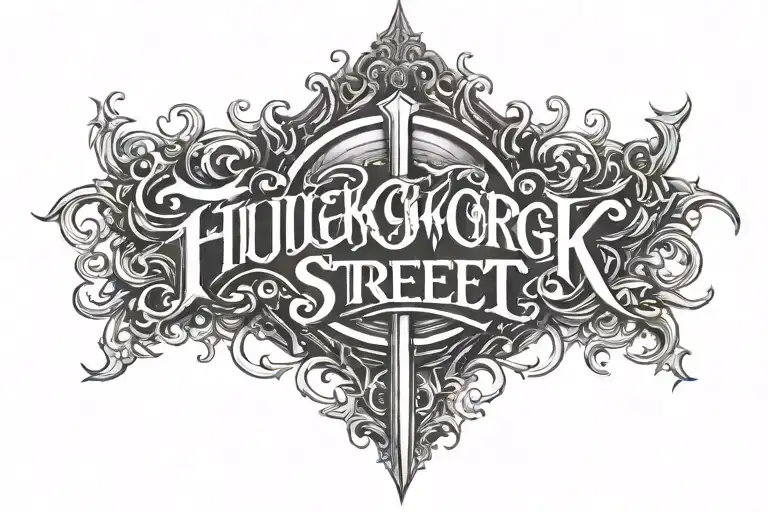 Background For A Thug Street Text Tattoo Design