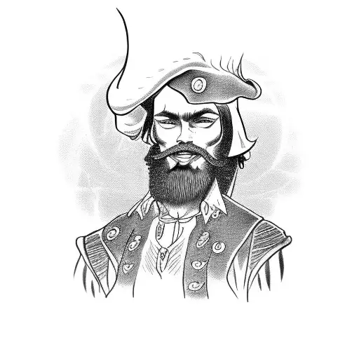 Blackbeard With A Pipe And Fire