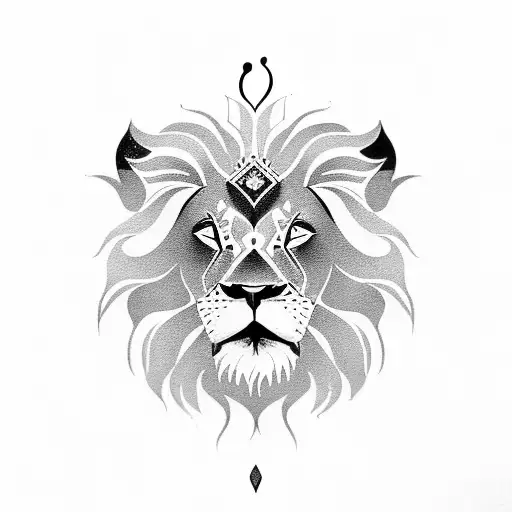 Lion Face Including A Music Noot