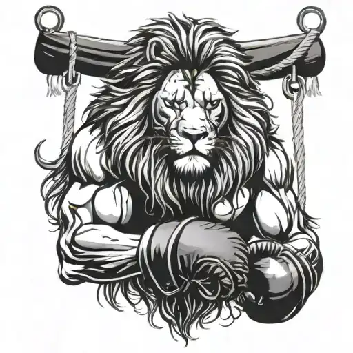 A Boxing Ring With A Lion's Mane As The Ropes