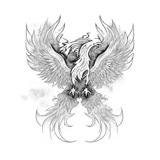 A Phoenix Rising From A Pixelated Video Game Controller