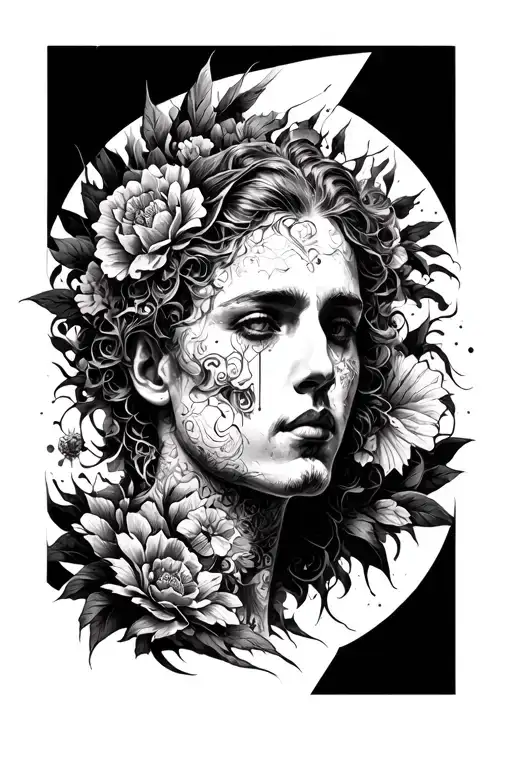 Black Composition Almost Full Chest