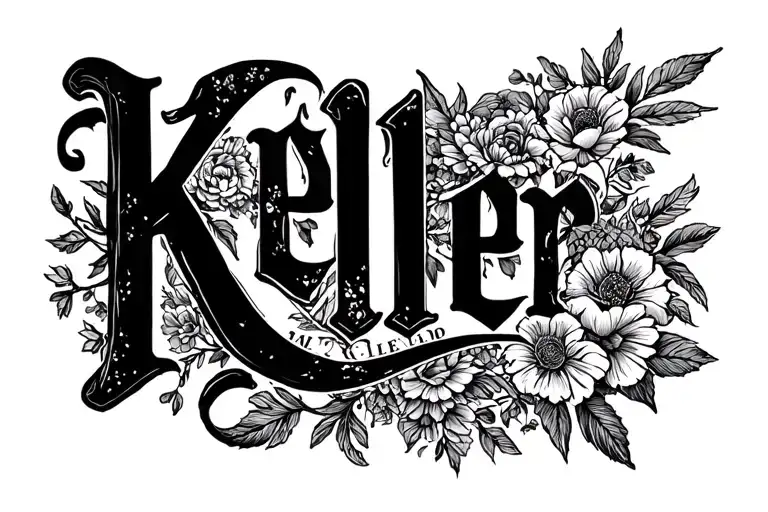 Keller In Wedding Text Std Regular Font Shaded Around For A Forearm