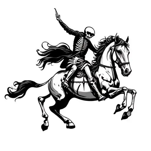 Reaper On A Skeleton Horse Jumping
