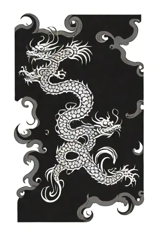 Asian Dragon Intertwined Infinity Symbols