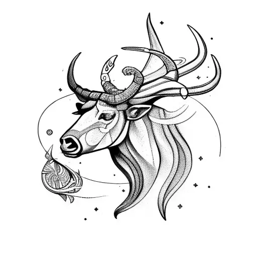 Taurus And Sagittarius Zodiac Symbols Intertwined