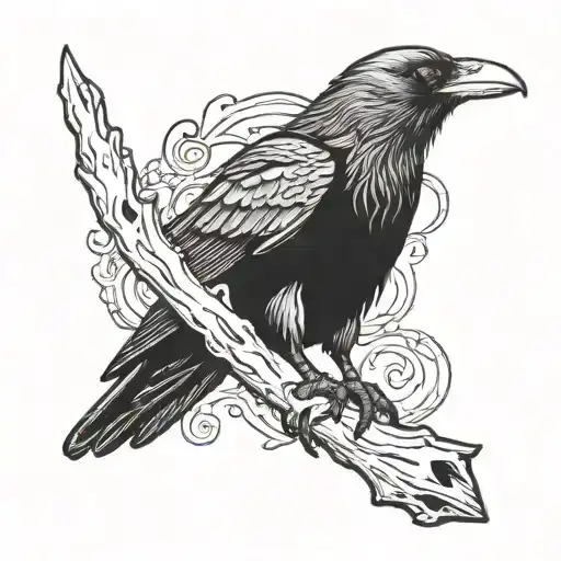 Crow Holding A Bone