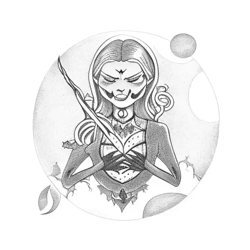 A Witch Casting A Love Spell Under A Halloween Moon