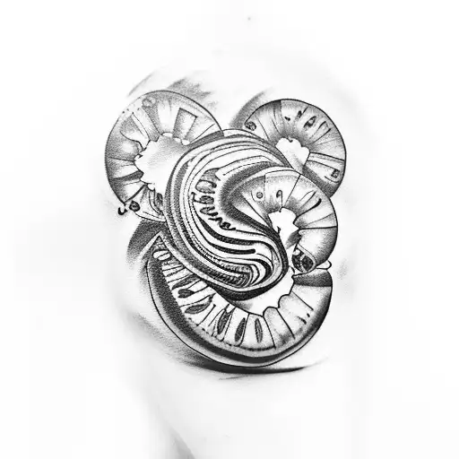 A Unique Tattoo Showcasing A Coffee Bean Turning Into A Croissant