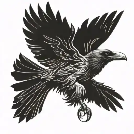 Raven Flying