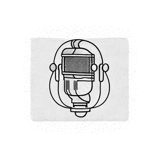 Records With Microphone To Look Like A Semicolon