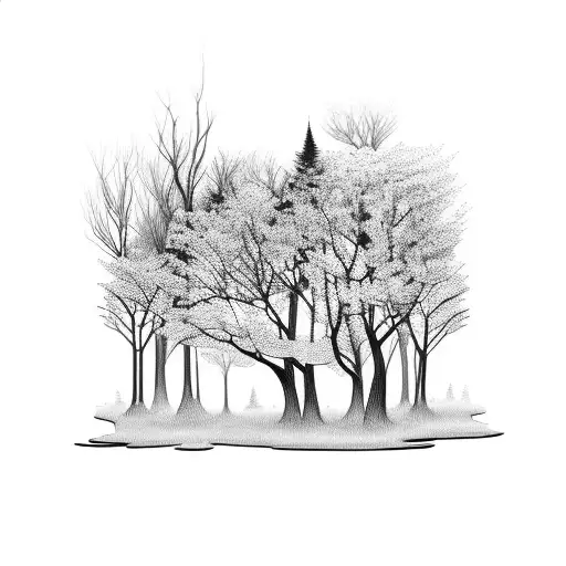 Forest Reflected In A River