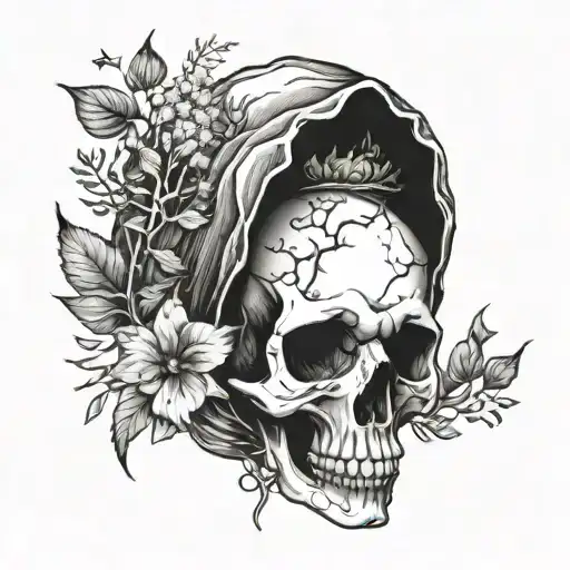 Skull With Nature Arm Sleeve