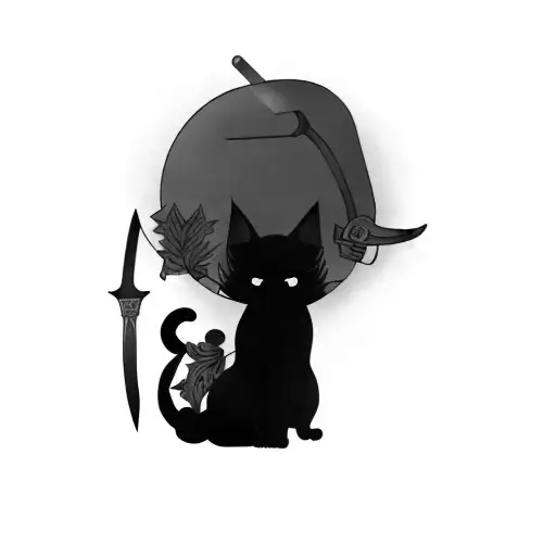 A Cat Holding A Sword