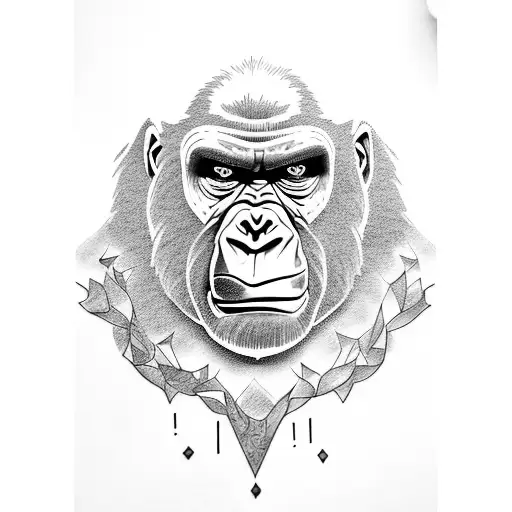 Angry Gorilla With Mandala