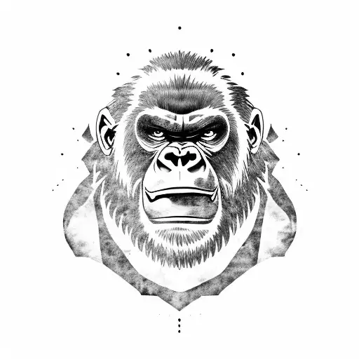 Angry Gorilla With Mandala