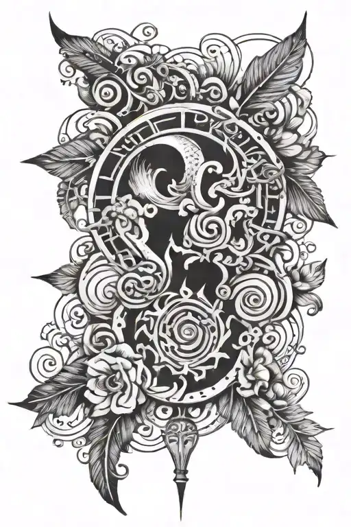 Greece Mitology Tattoo With Elements