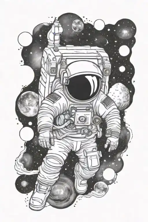 Astronaut With Galaxy Background