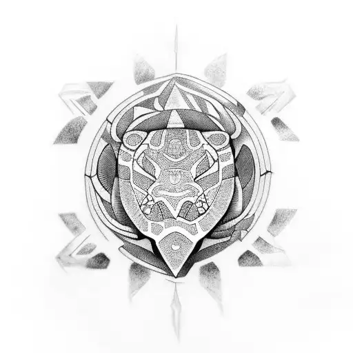 Arm Maori Turtle And Lion