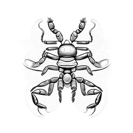 Two Scorpions With Geometric Background Black And White