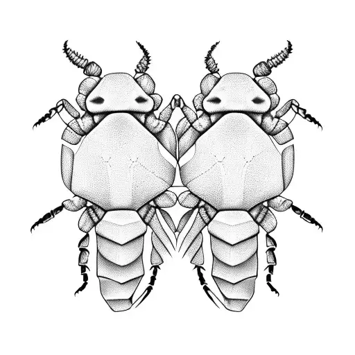 Two Scorpions Side By Side With Geometric Background Black And White