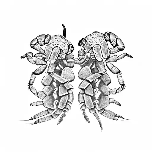 Two Scorpions Side By Side Black And White